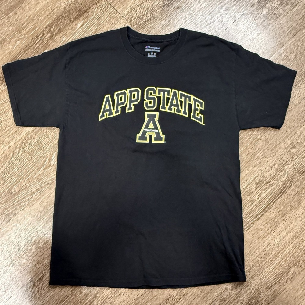 App State Champion Large Black And Gold T Shirt Mountaineers